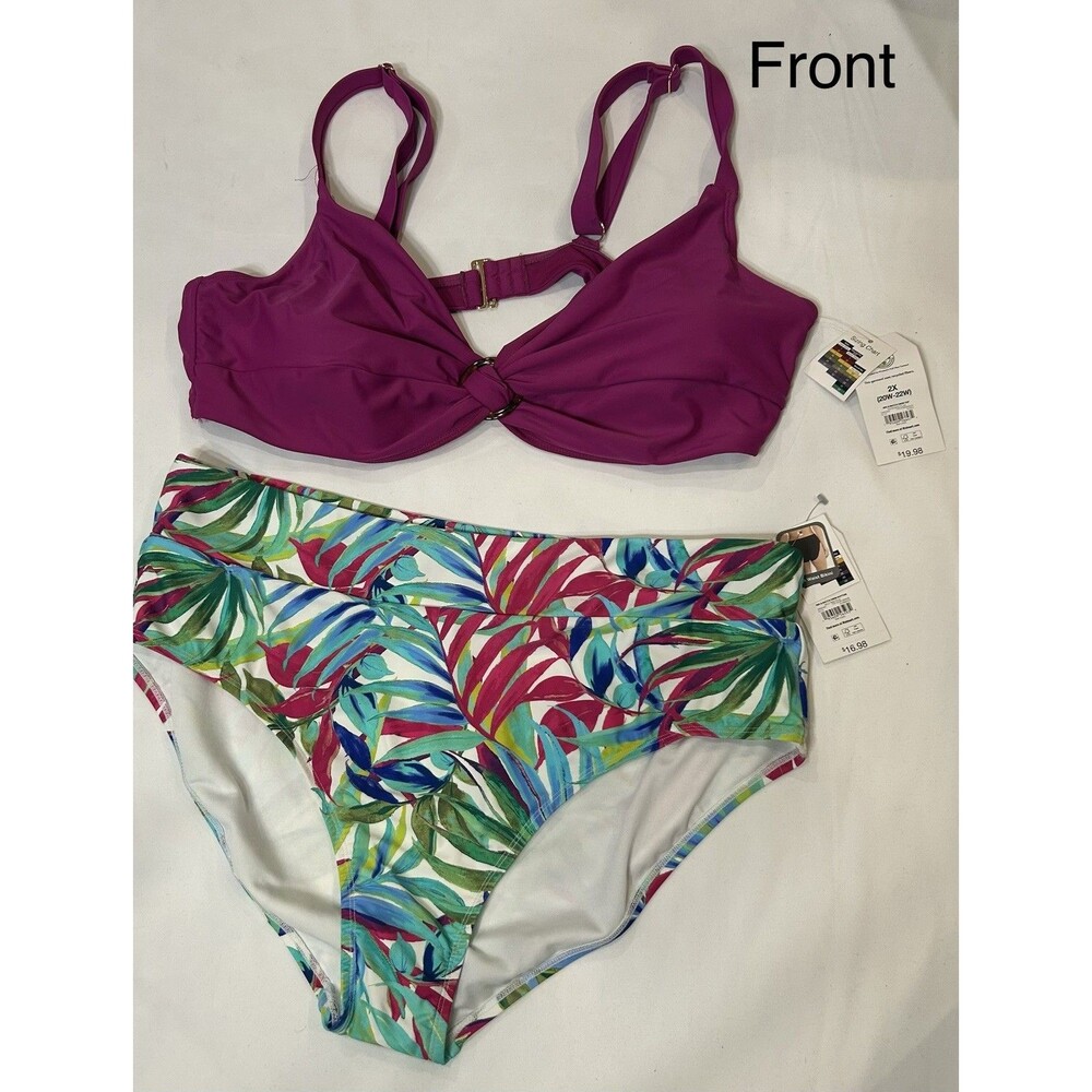 Time And True 2 Piece Swimsuit Separates Size 2X (20W-22W)